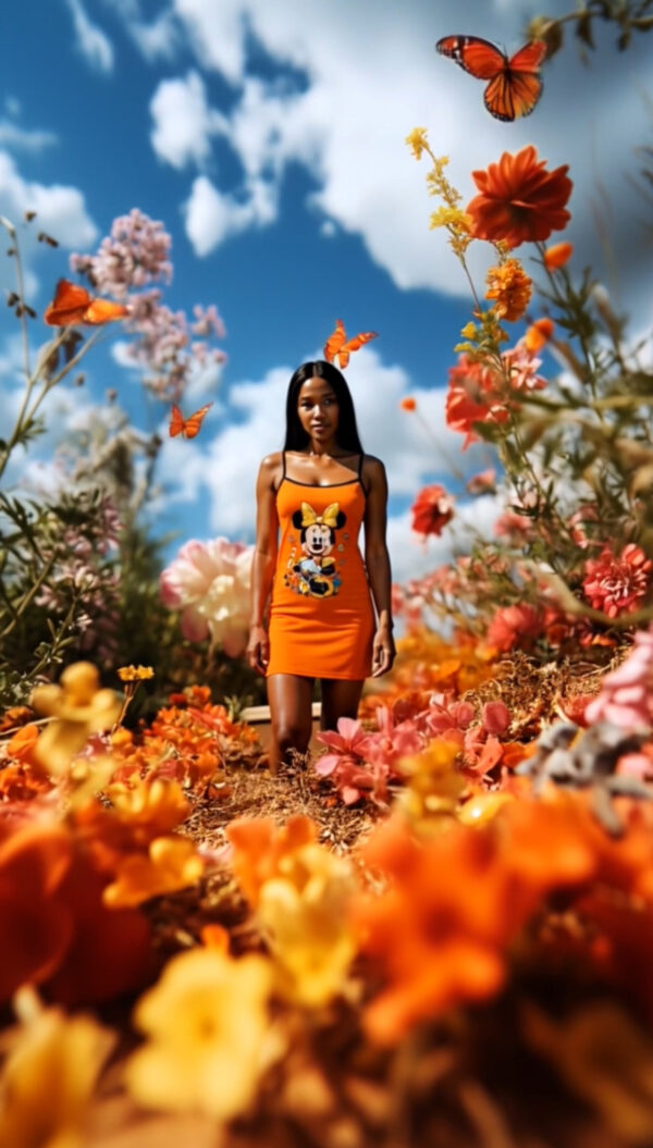 Robe orange à imprimé Minnie Mouse – Image 2